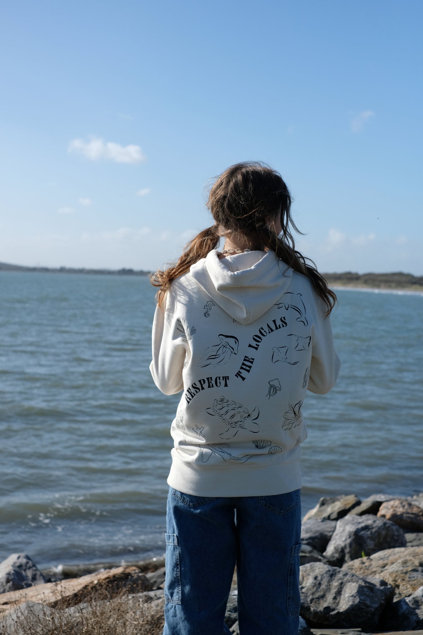 'Respect the Locals' Luxury Cream Hoodie